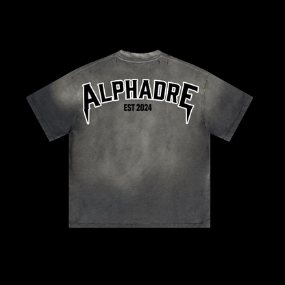 Alphadre Back Print Oversized T-Shirt Black/Grey