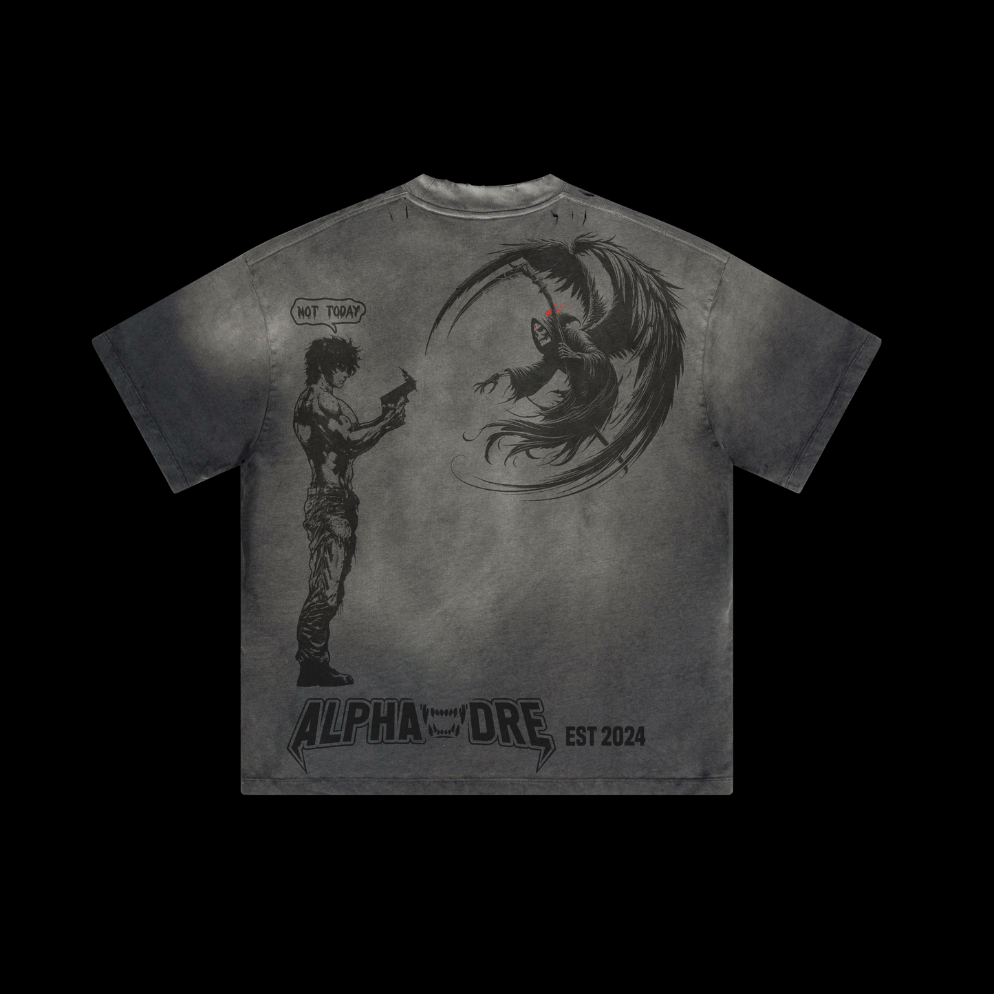 Alphadre Not Today Oversized T-Shirt Black/Grey