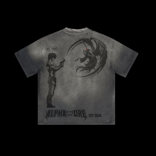 Alphadre Not Today Oversized T-Shirt Black/Grey