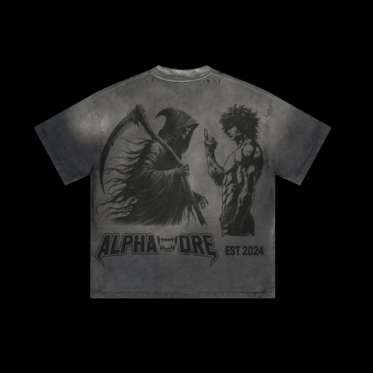 🎁 Alphadre Face Off Oversized Luxury T-Shirt Colour grey (100% off)