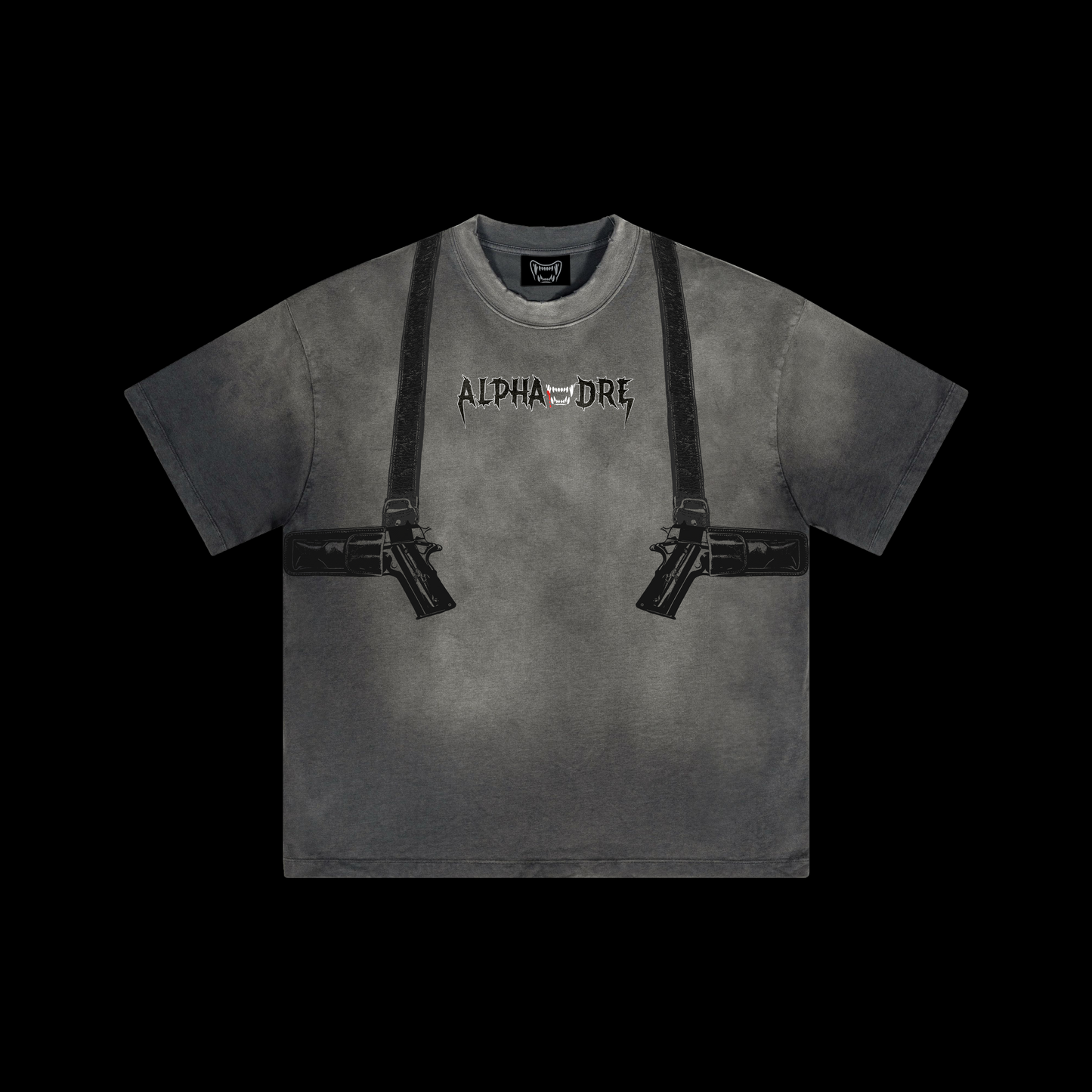 Alphadre Gun Holster Oversized T-Shirt Black/Grey
