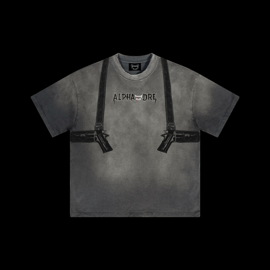 🎁 Alphadre Gun Holster Oversized Luxury T-Shirt Colour grey (100% off)