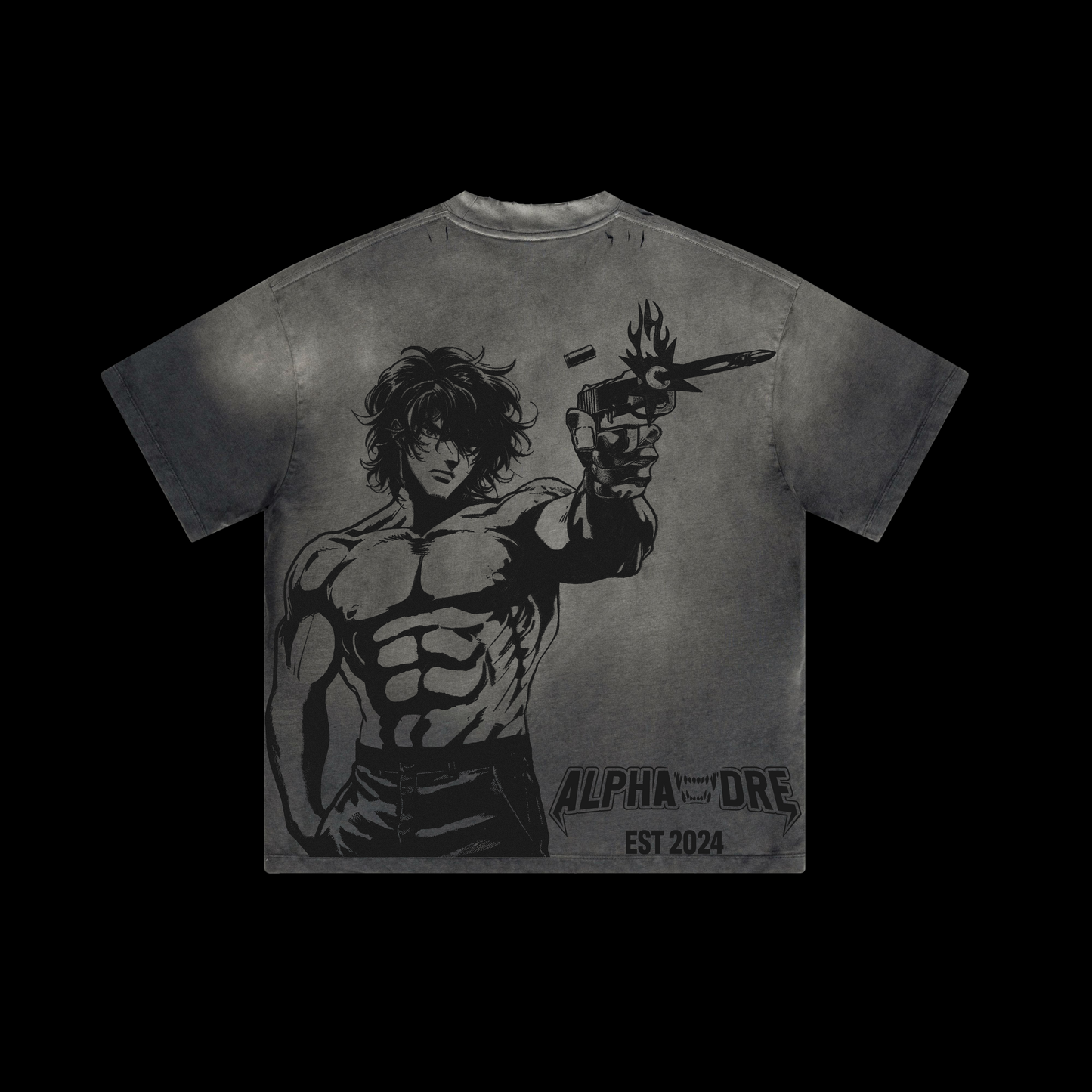 Alphadre Take Aim Oversized T-Shirt Black/Grey
