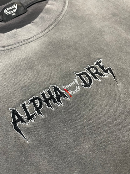 Alphadre Back Print Oversized T-Shirt Black/Grey