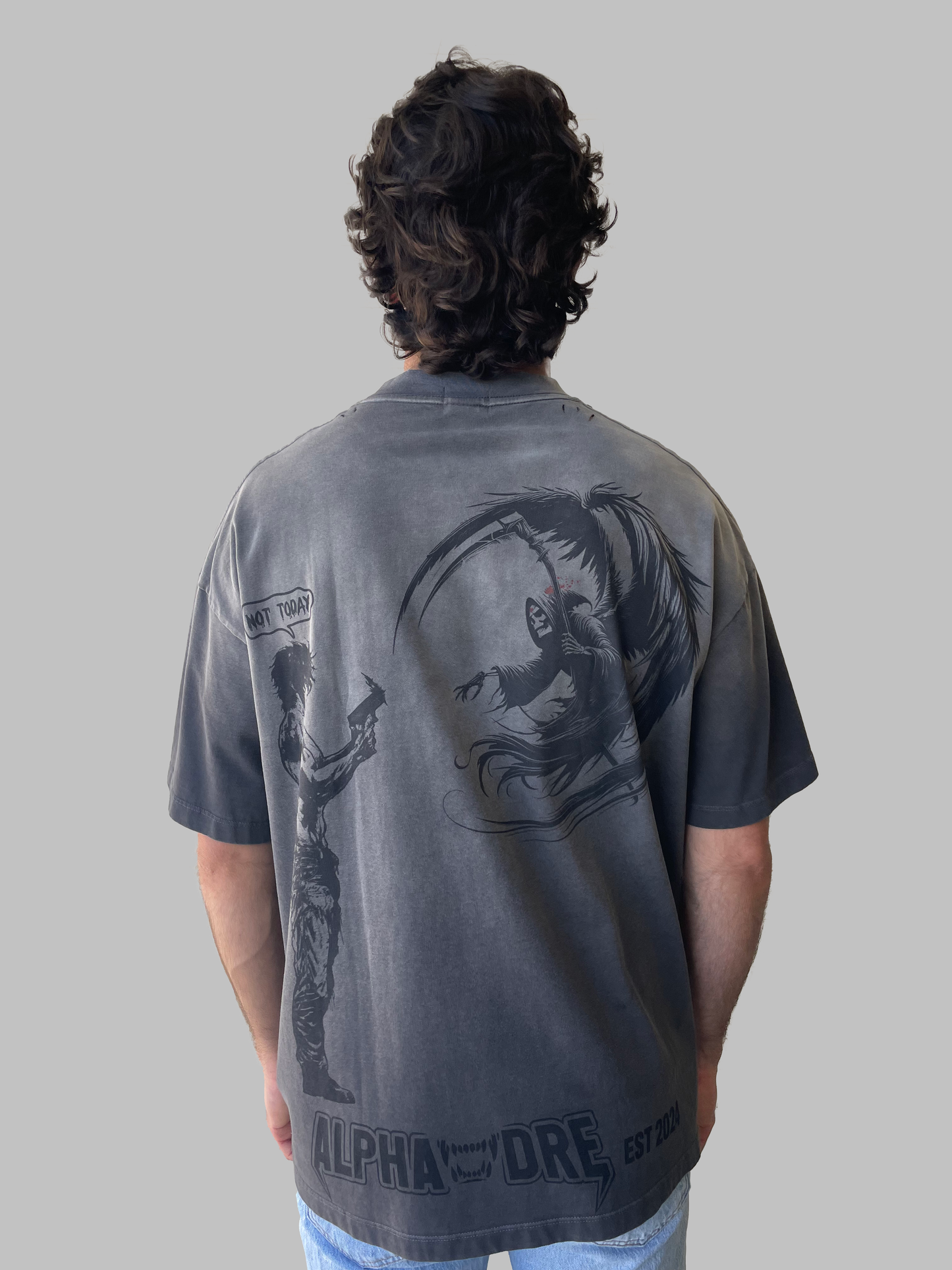 Alphadre Not Today Oversized T-Shirt Black/Grey