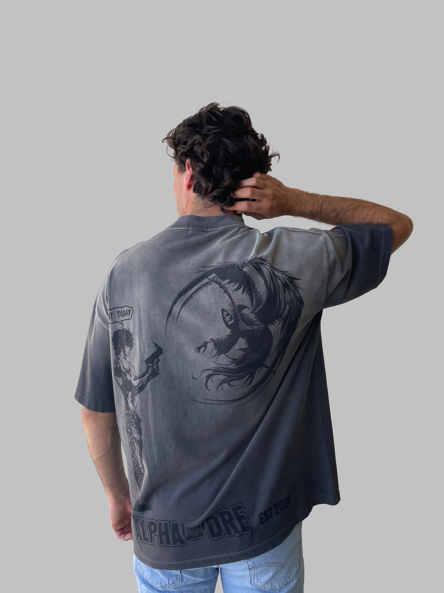 Alphadre Not Today Oversized T-Shirt Black/Grey