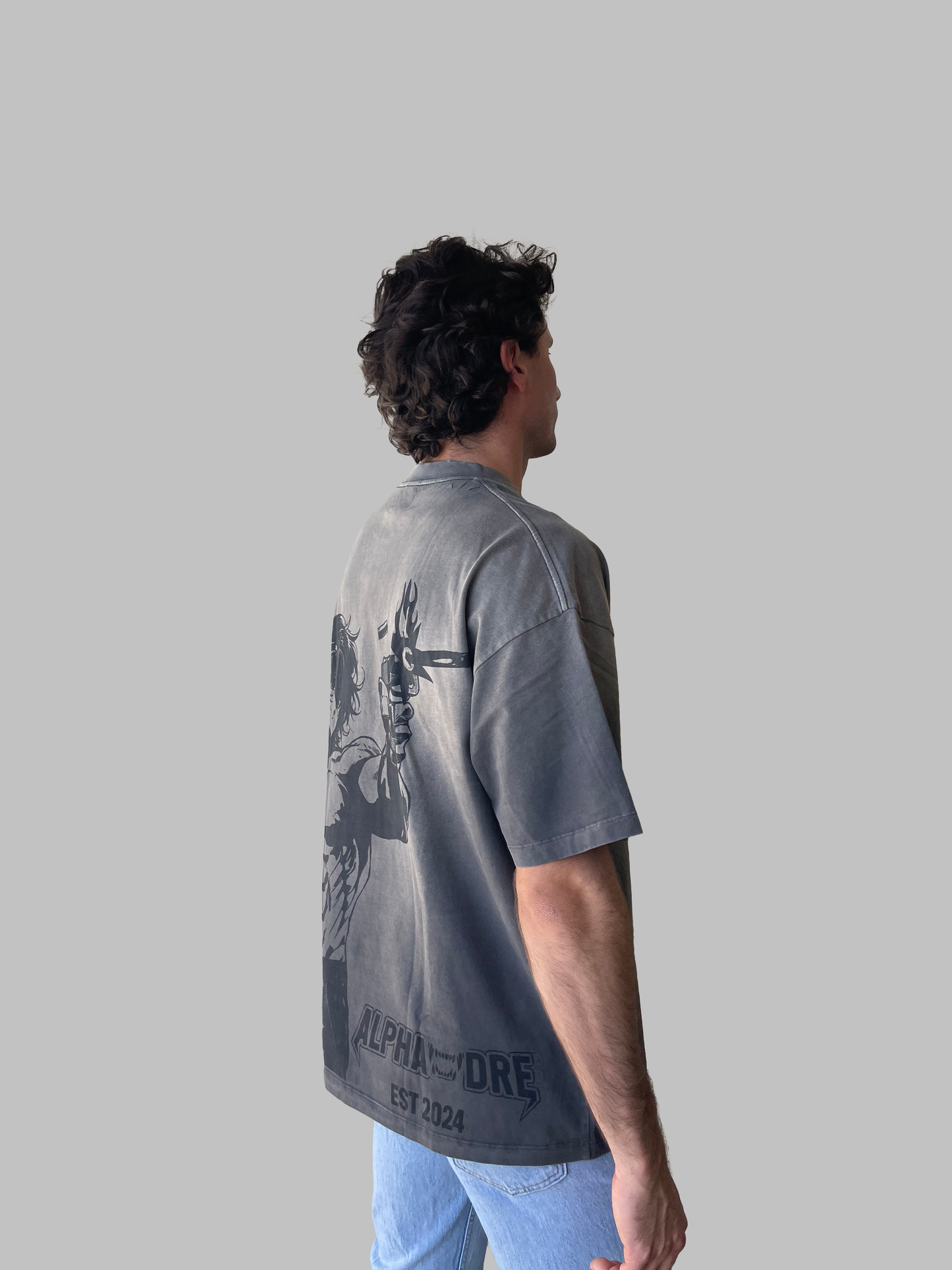 Alphadre Take Aim Oversized T-Shirt Black/Grey
