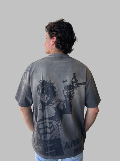 Alphadre Take Aim Oversized T-Shirt Black/Grey