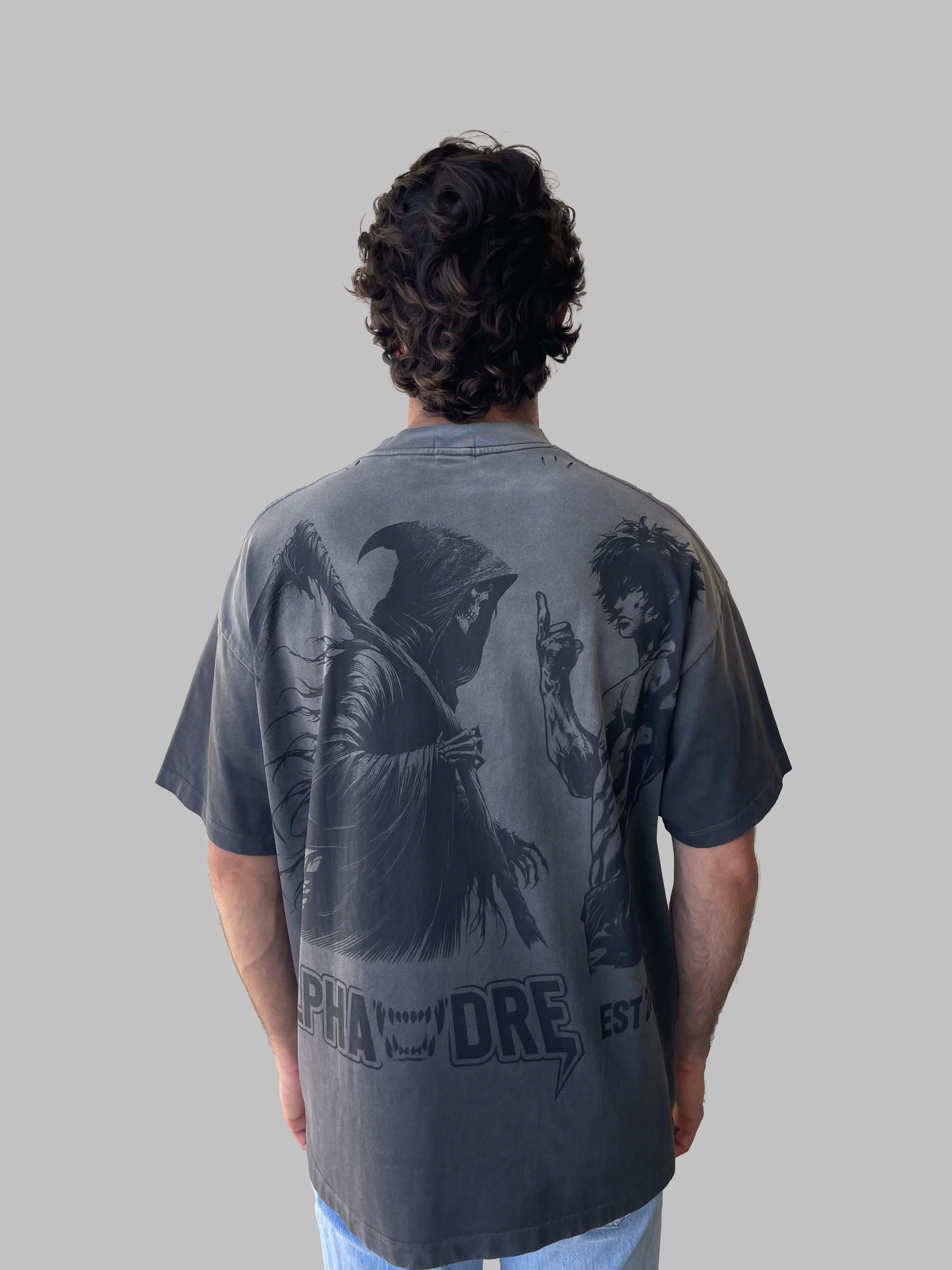 Alphadre Face Off Oversized T-Shirt Black/Grey