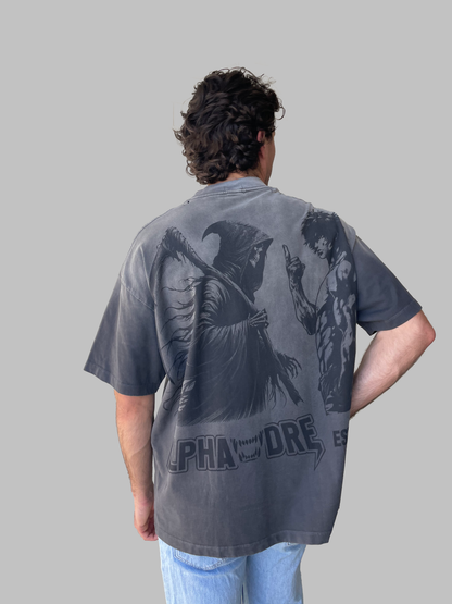 Alphadre Face Off Oversized T-Shirt Black/Grey