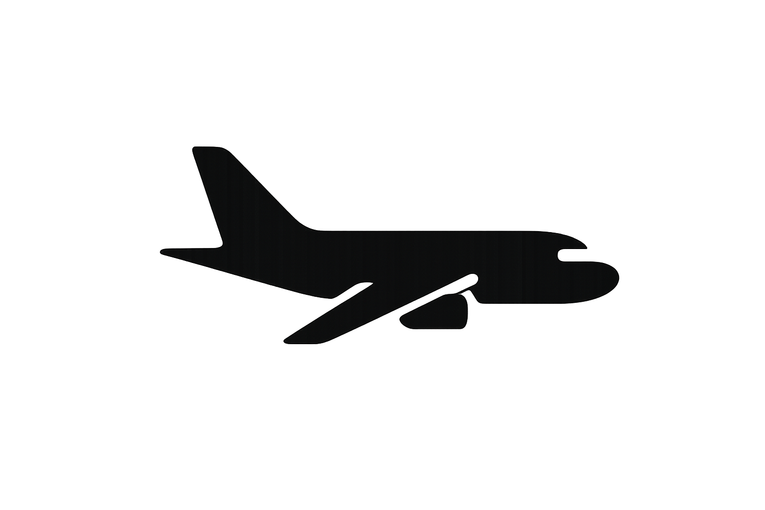 Simple 2D black plane logo 
